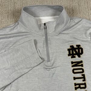 Under Armour Mens Large Notre Dame Gray 1/4 Zip Lightweight Training Pullover